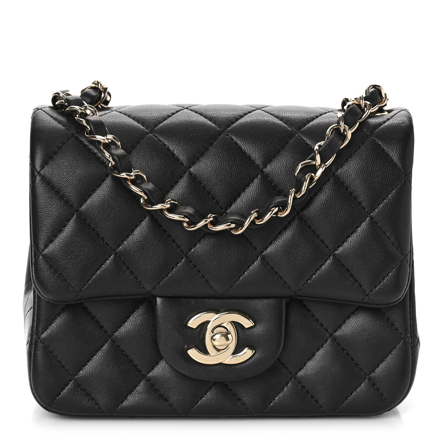 Chanel Lambskin Quilted Mini Square Flap Black 1 of 9