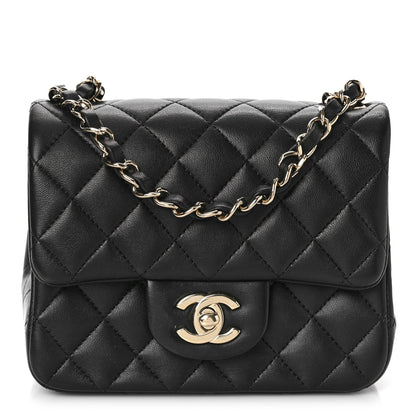 Chanel Lambskin Quilted Mini Square Flap Black 1 of 9