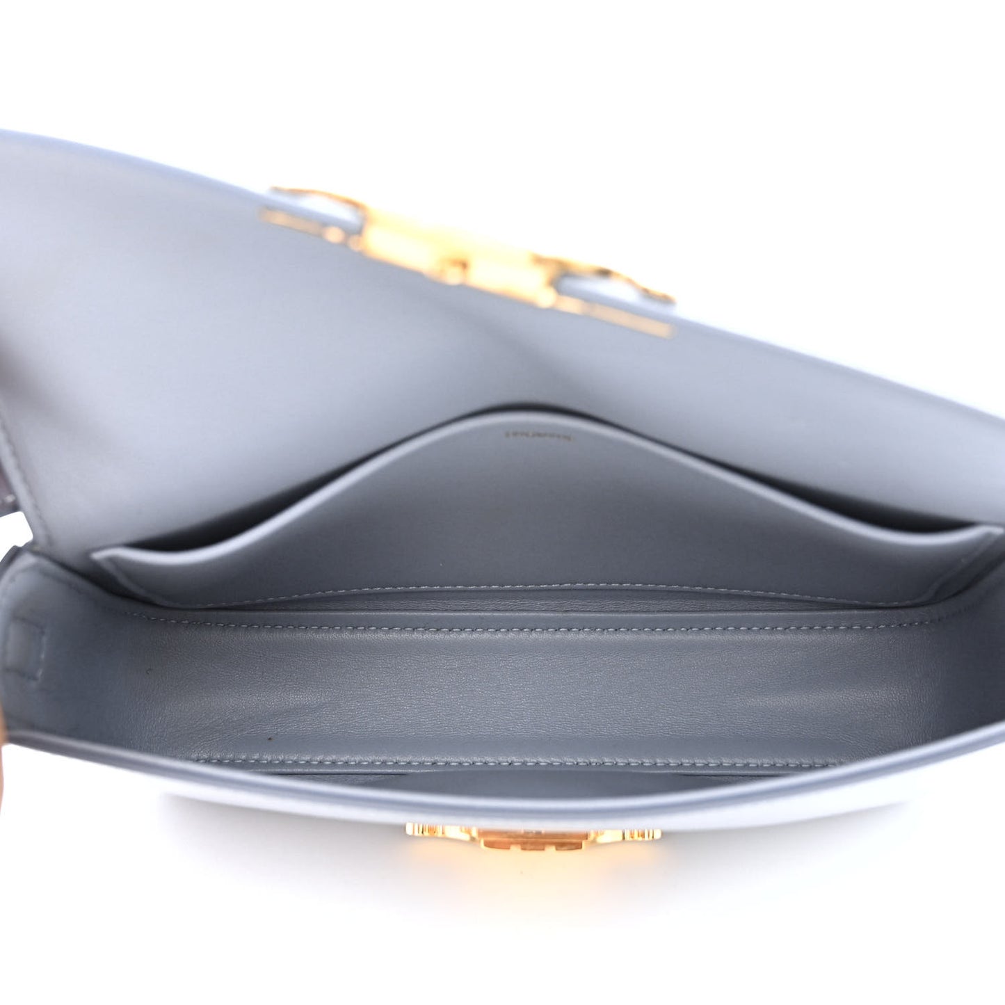 Shiny Calfskin Triomphe Shoulder Bag Artic Blue