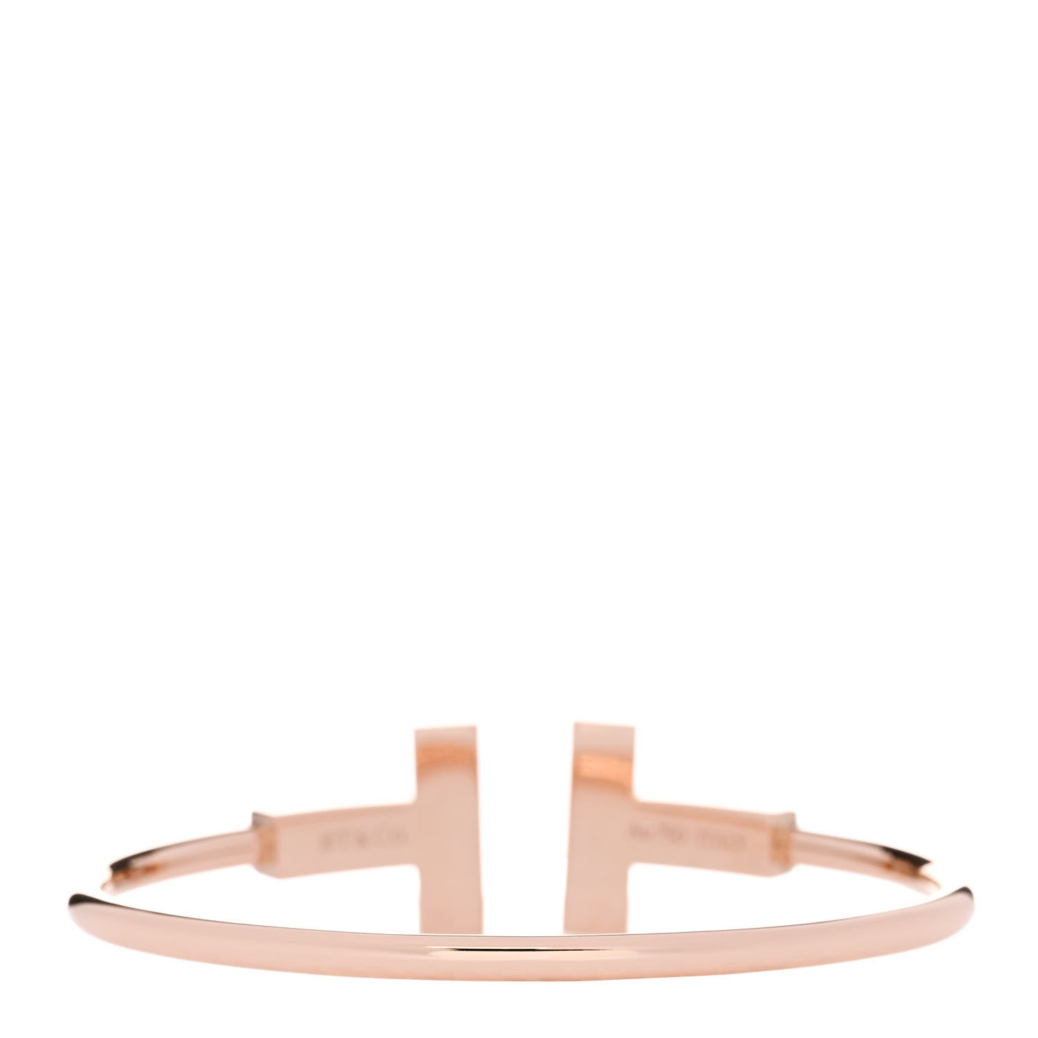 Tiffany 18K Rose Gold T Wide Wire Bracelet 2 of 3