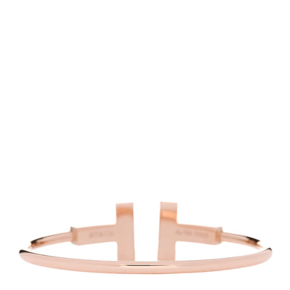 Tiffany 18K Rose Gold T Wide Wire Bracelet 2 of 3