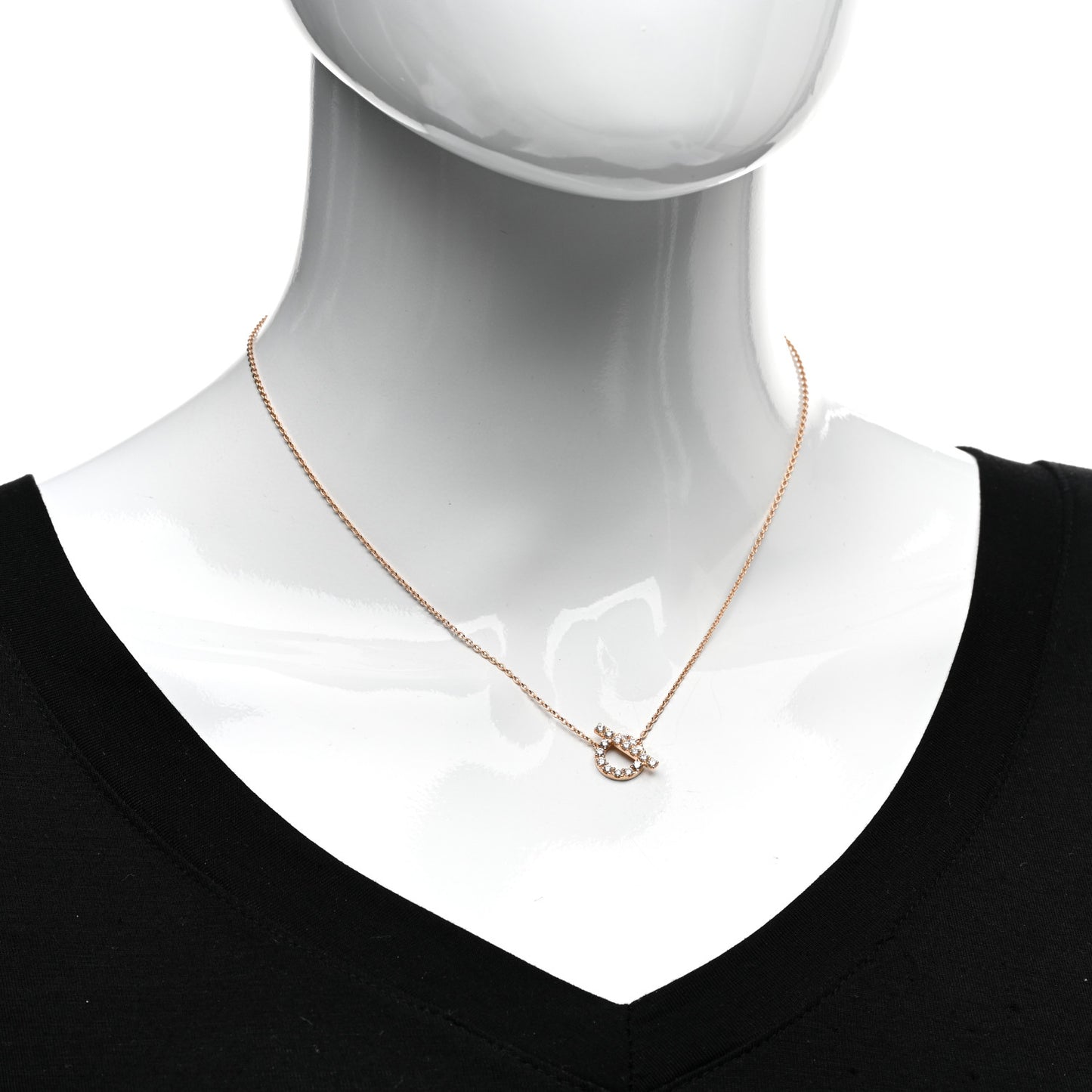 18K Rose Gold Diamond Finesse Pendant Necklace