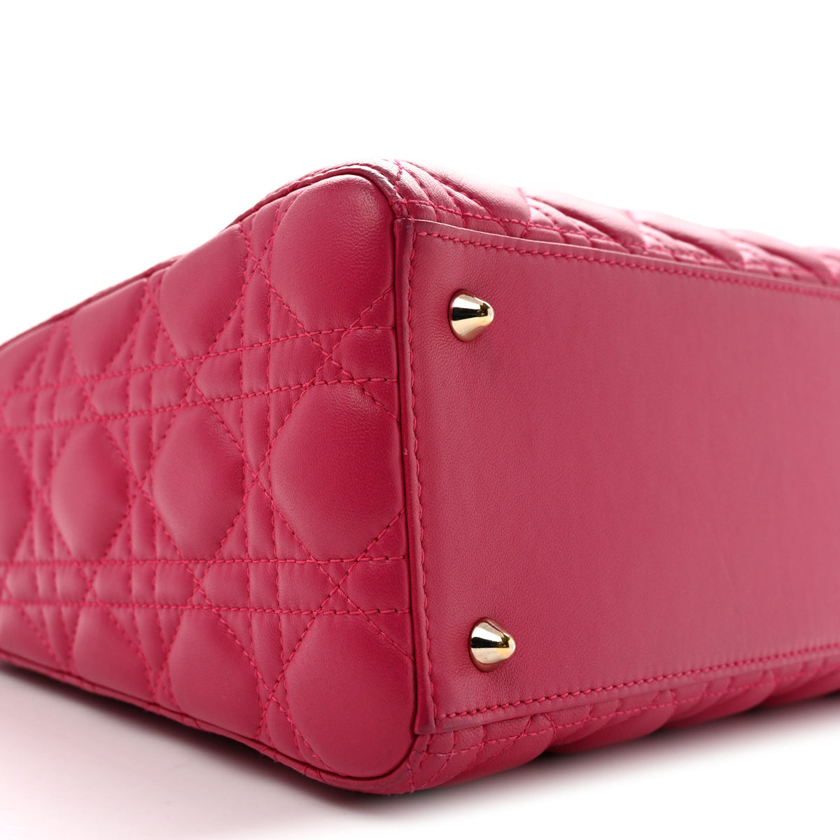 Christian Dior Lambskin Cannage Medium Lady Dior Fuchsia 9 of 13
