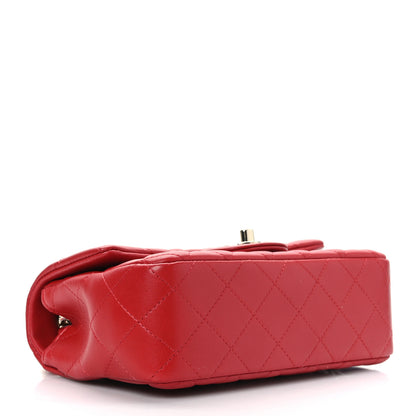 Chanel Lambskin Quilted Mini Rectangular Flap Red 4 of 9