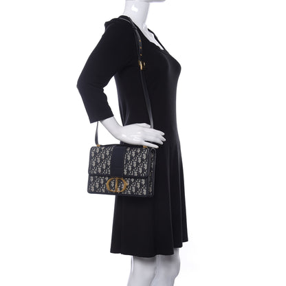 Christian Dior Oblique 30 Montaigne Flap Bag Blue 2 of 10
