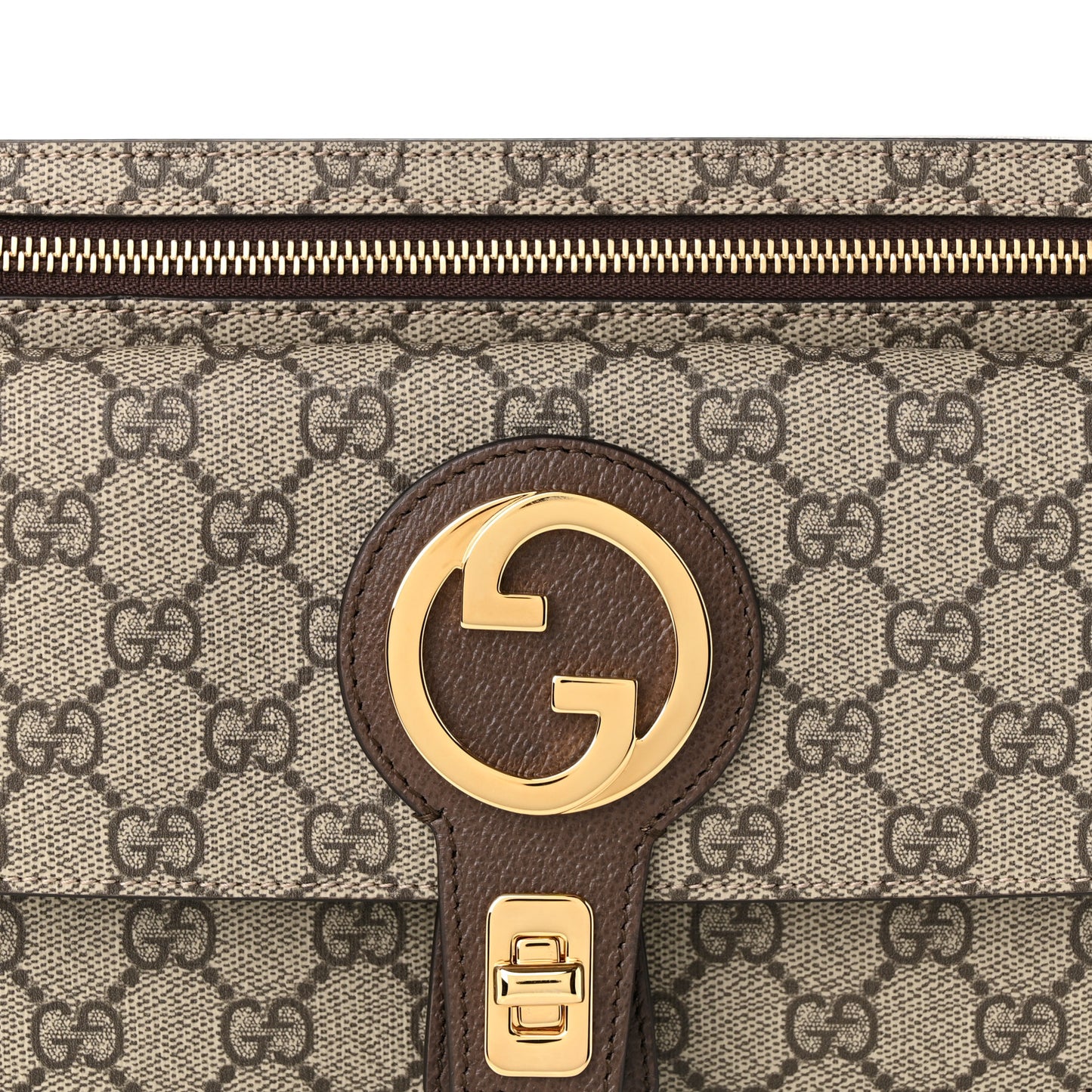 GG Supreme Monogram Textured Dollar Calfskin Blondie Belt Bag Beige Ebony New Acero