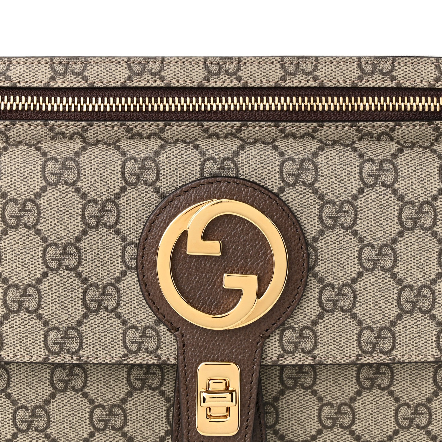 Gucci GG Supreme Monogram Textured Dollar Calfskin Blondie Belt Bag Beige Ebony New Acero 7 of 10
