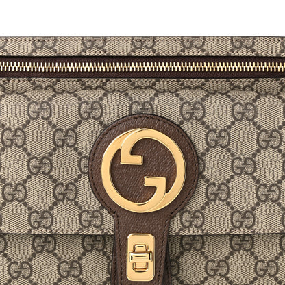 Gucci GG Supreme Monogram Textured Dollar Calfskin Blondie Belt Bag Beige Ebony New Acero 7 of 10
