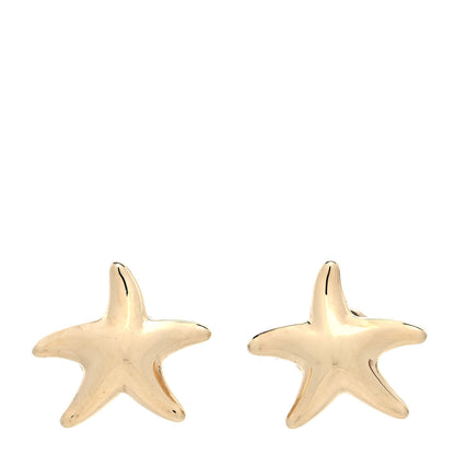 Tiffany 18K Yellow Gold 12mm Elsa Peretti Starfish Earrings 1 of 5