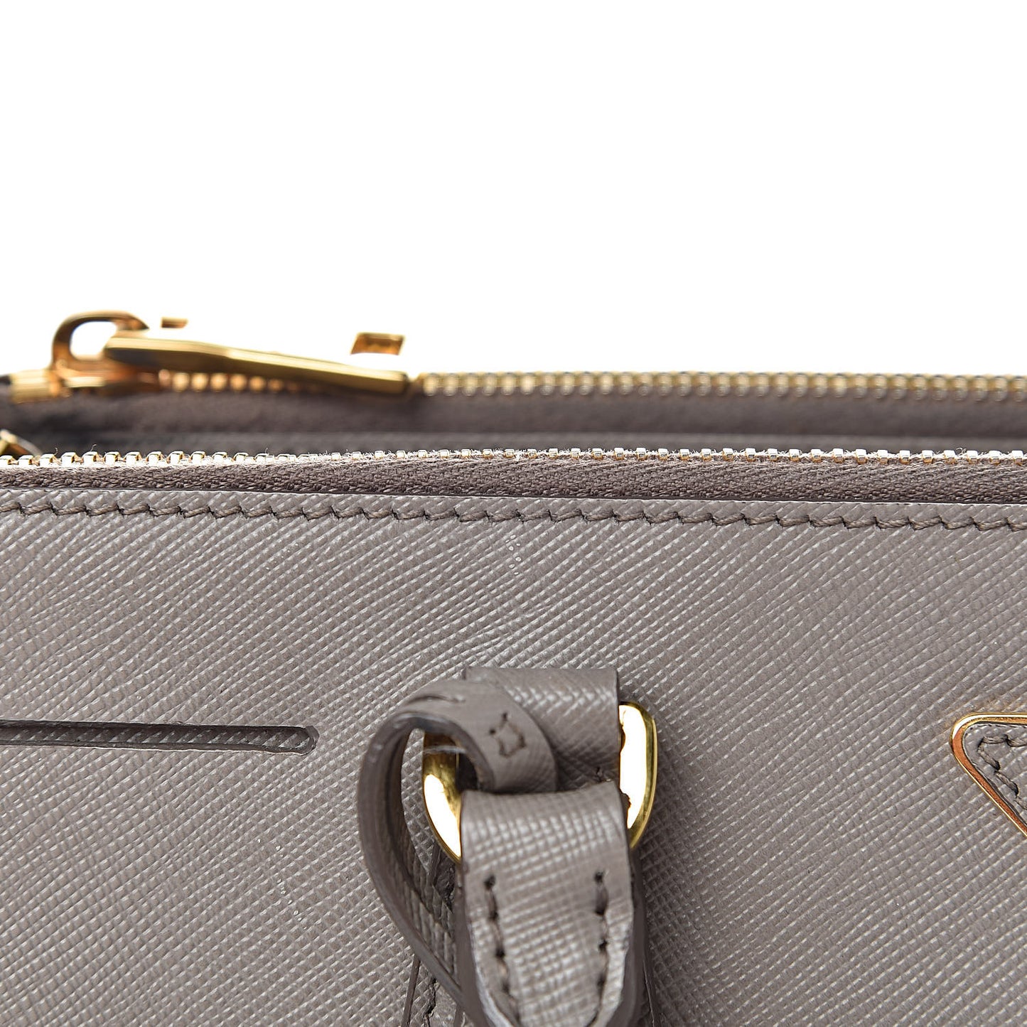 Saffiano Small Galleria Double Zip Tote Argilla