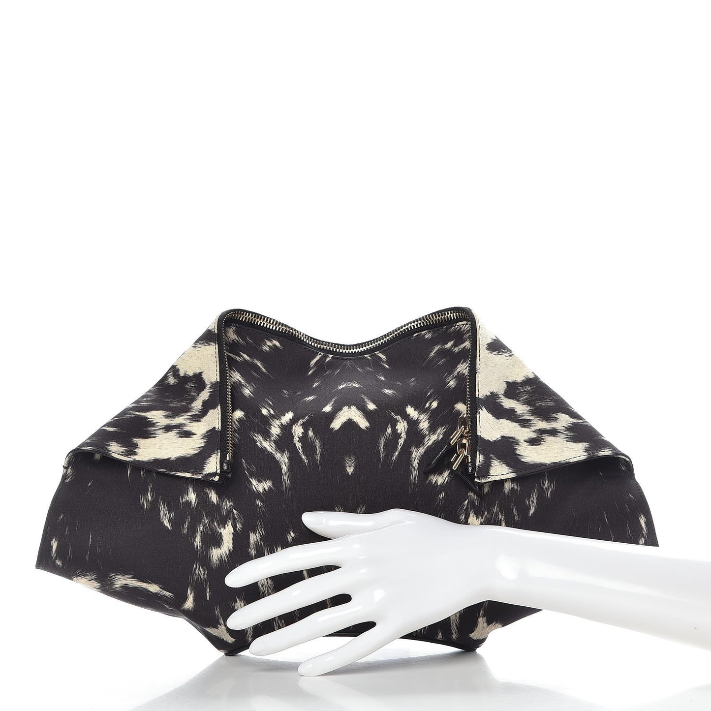 Silk Pony Print De Manta Clutch Black