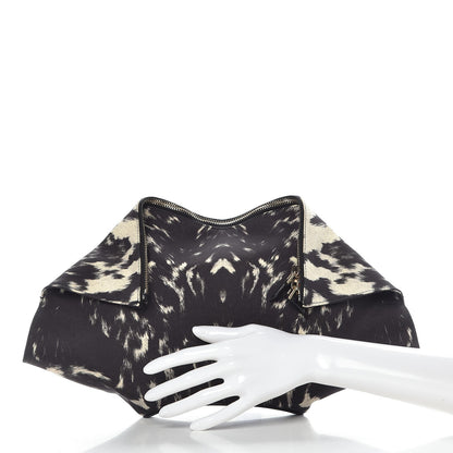 Alexander McQueen Silk Pony Print De Manta Clutch Black 2 of 9