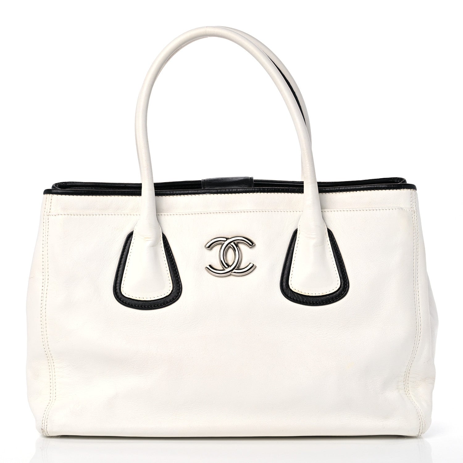 Chanel Lambskin Executive Cerf Shopper Tote White 3 of 16