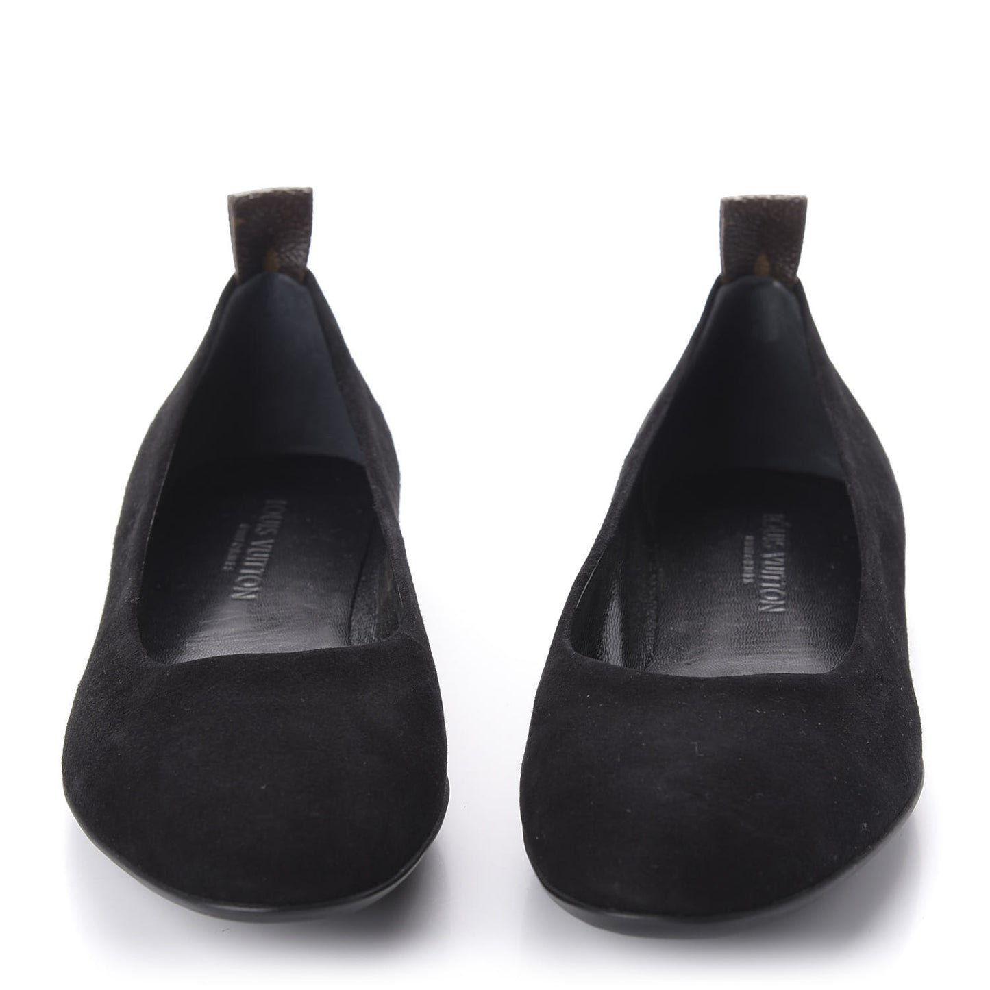 Suede Monogram Uniformes Ballet Flats 36 Black