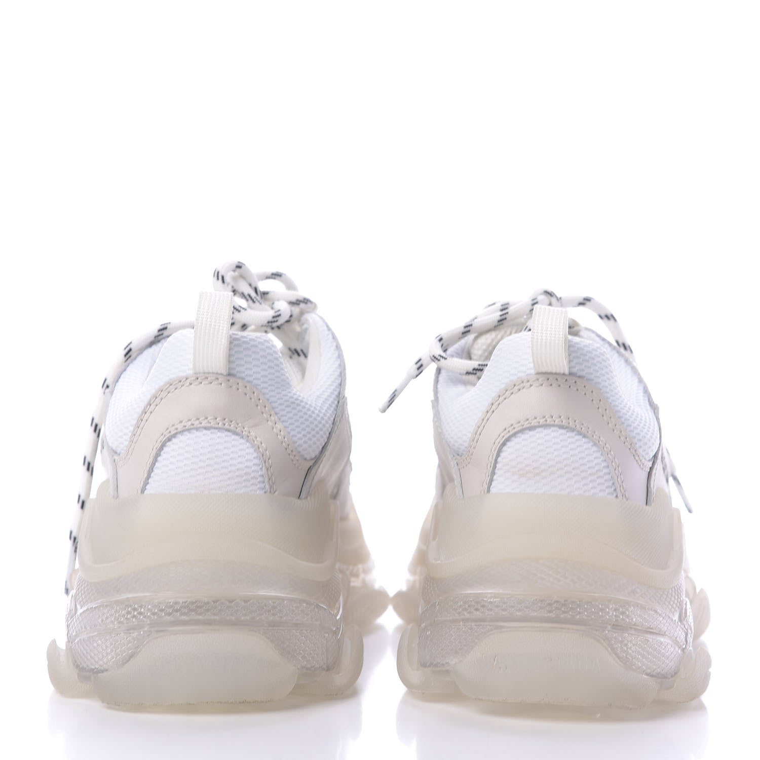 Balenciaga Fabric Mesh Clear Sole Womens Triple S Sneakers 39 White 5 of 9