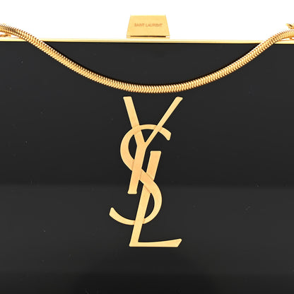 Saint Laurent Plexiglass Monogram Minaudiere Tuxedo Box Clutch Black 8 of 11