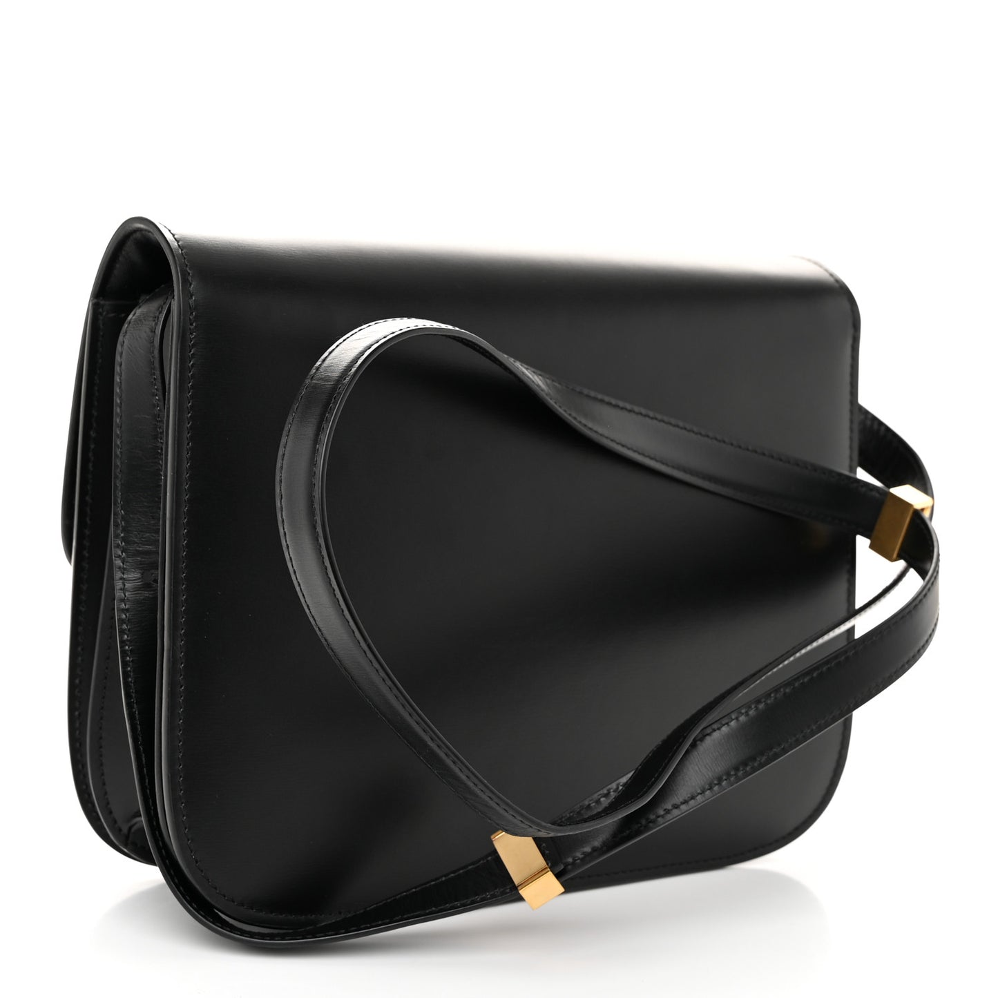 Liege Calfskin Medium Classic Box Flap Bag Black