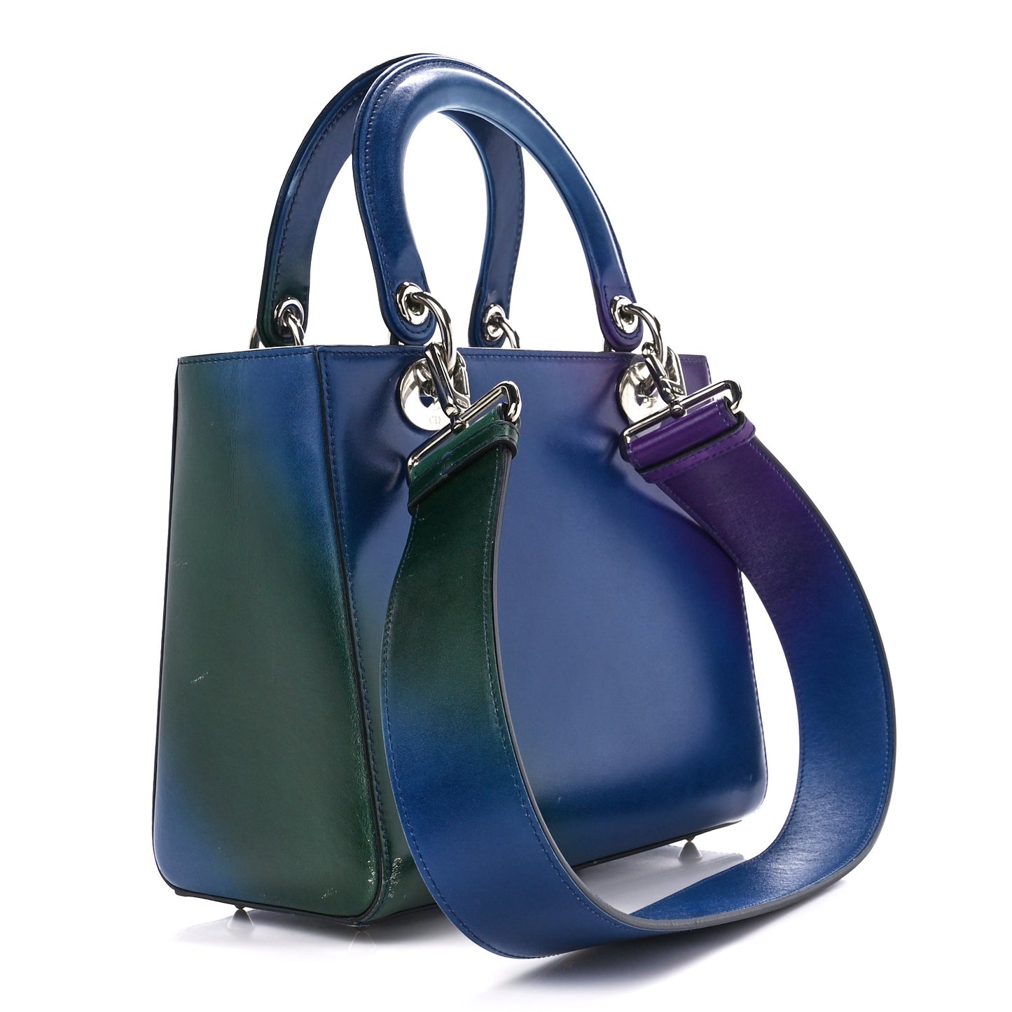 Box Calfskin Gradient Medium Lady Dior Purple Blue Green