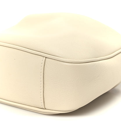 Gucci Softy Wonka Textured Dollar Calfskin Small Diana Shoulder Bag Mystic White Hibiscus Red 10 of 11