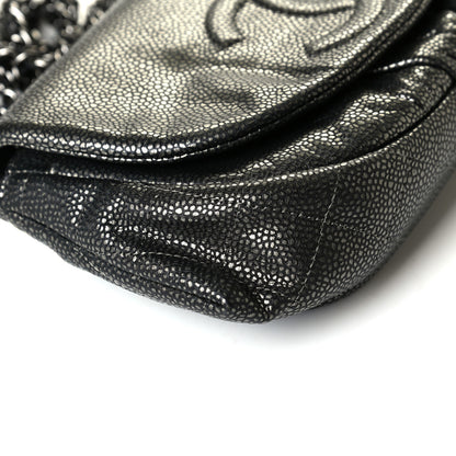 Chanel Metallic Caviar Half Moon Wallet On Chain WOC Dark Silver 4 of 5