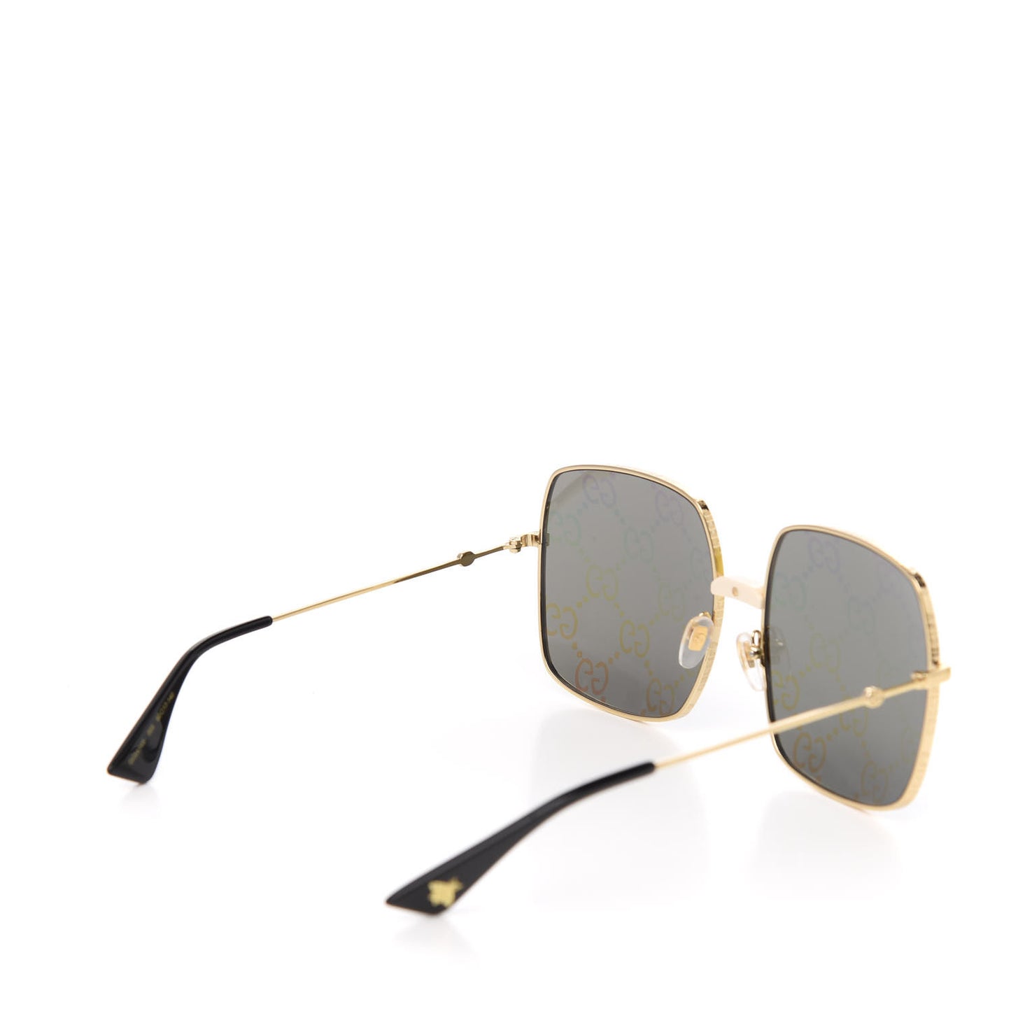 Metal Rectangular Frame Sunglasses GG0414S Gold Multicolor