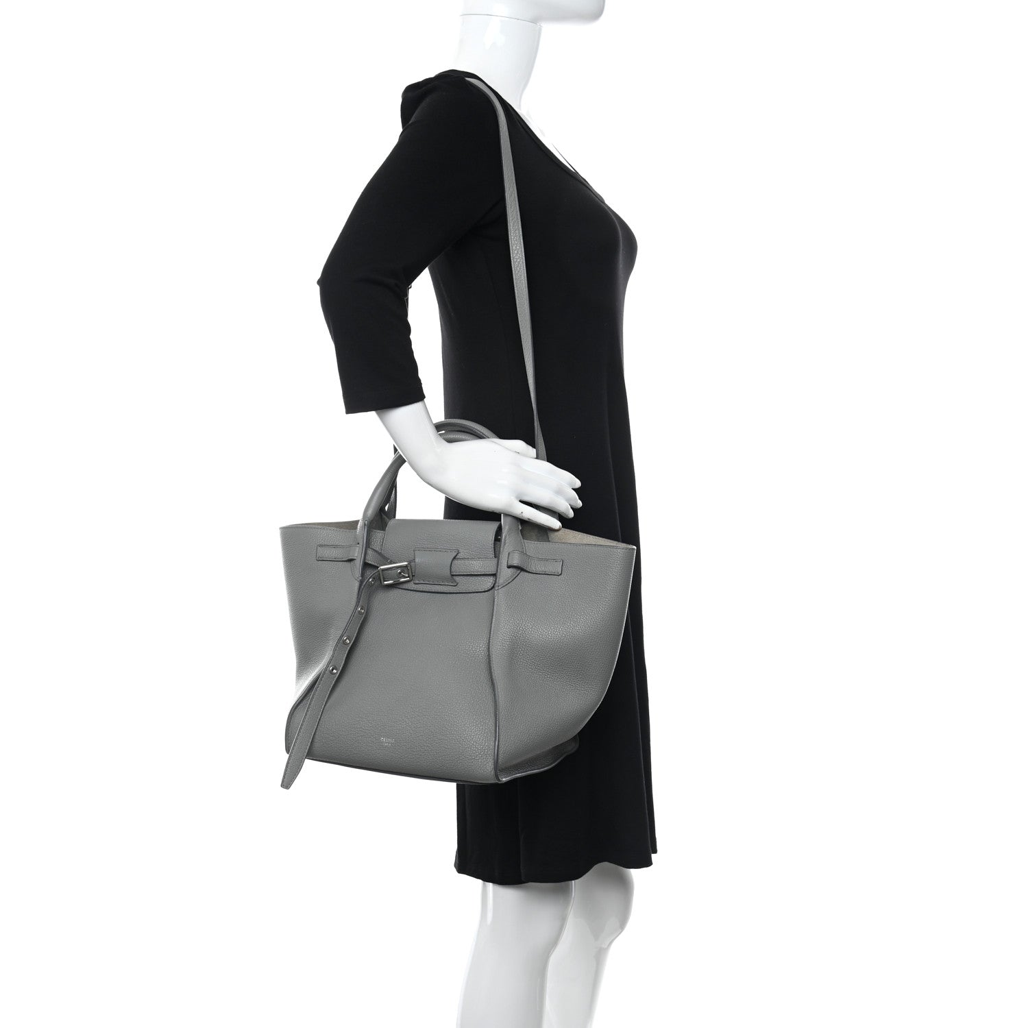 Celine Supple Calfskin Long Strap Small Big Bag Grey 2 of 12