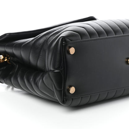 Saint Laurent Calfskin Y Quilted Monogram Large Loulou Chain Satchel Black 8 of 9