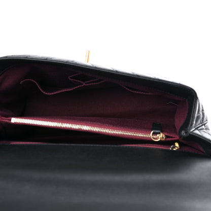 Chanel Calfskin Chevron Quilted Medium Coco Handle Flap Black 5 of 13