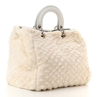 Christian Dior Rabbit Fur Medium Lady Dior Ivory 3 of 13