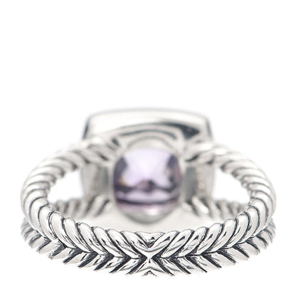 David Yurman Sterling Silver Diamond Amethyst 7mm Petite Albion Ring 53 6.25 3 of 4