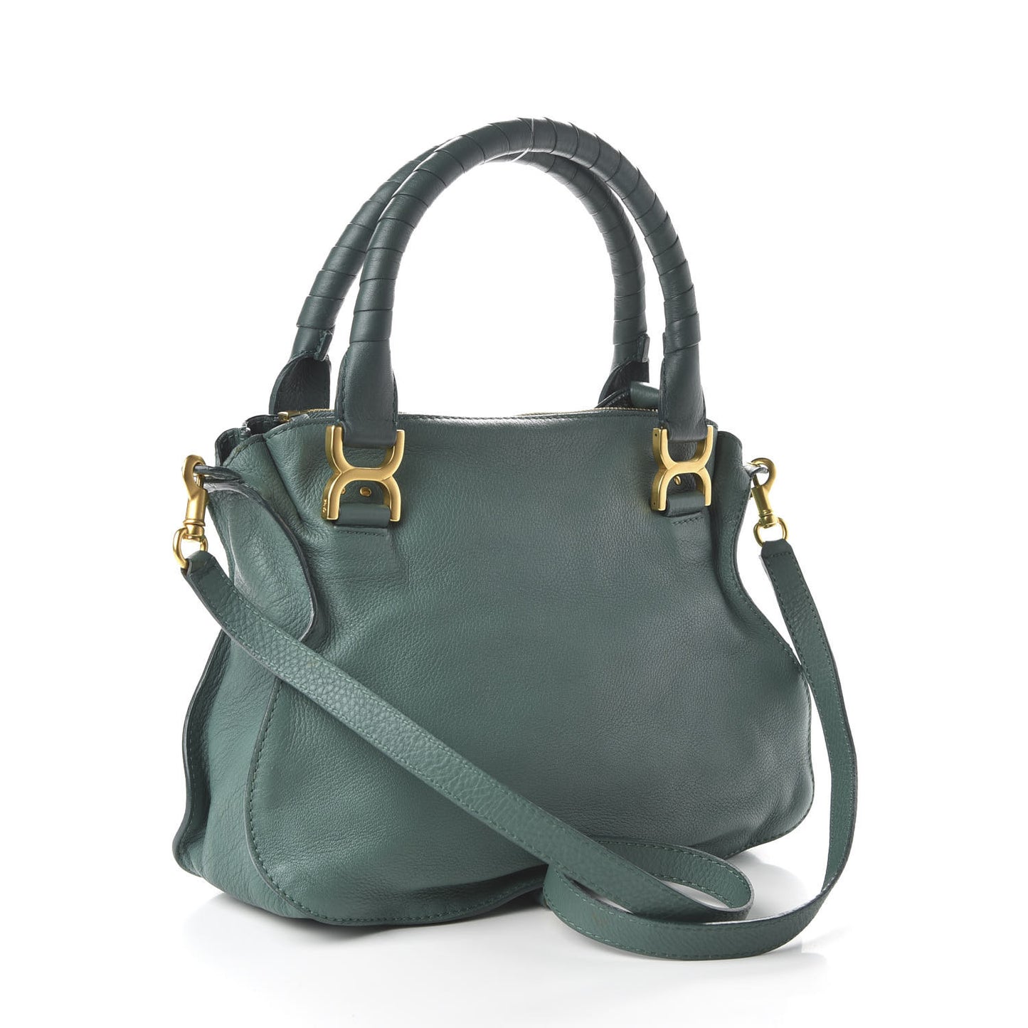 Calfskin Medium Marcie Satchel Emerald