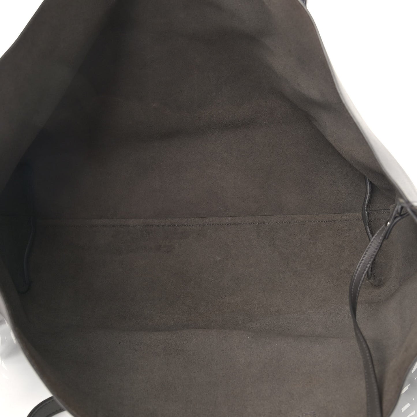 Calfskin Large Fringe Shopping Tote Dark Grey