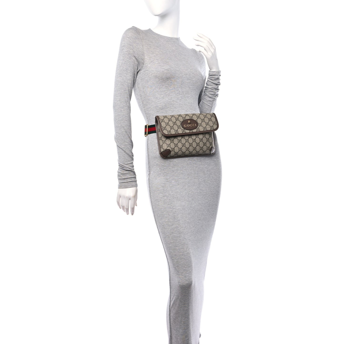 GG Supreme Monogram Neo Vintage Web Belt Bag Brown