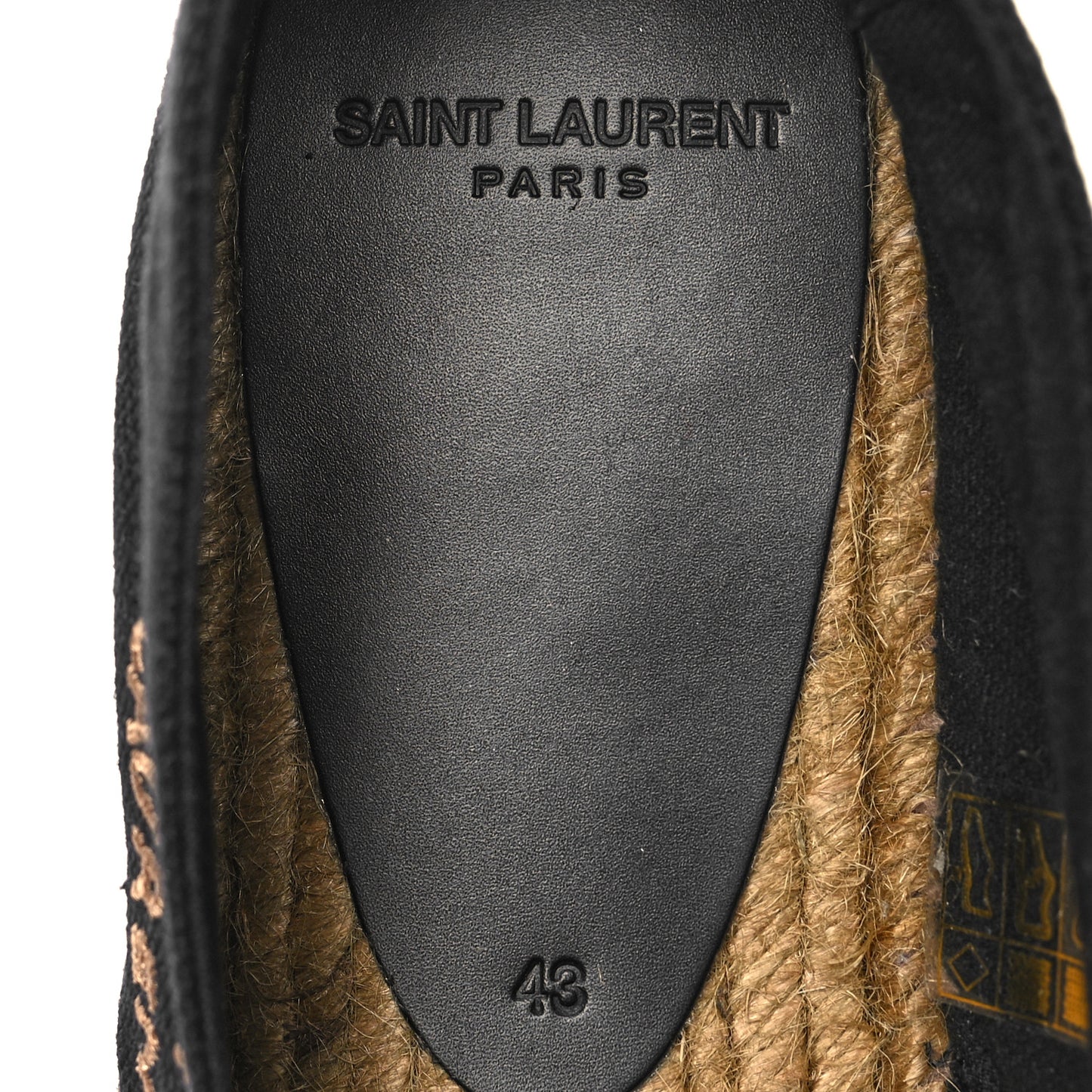 Canvas Nappa Elba Light Logo Embroidered Espadrilles 43 Black