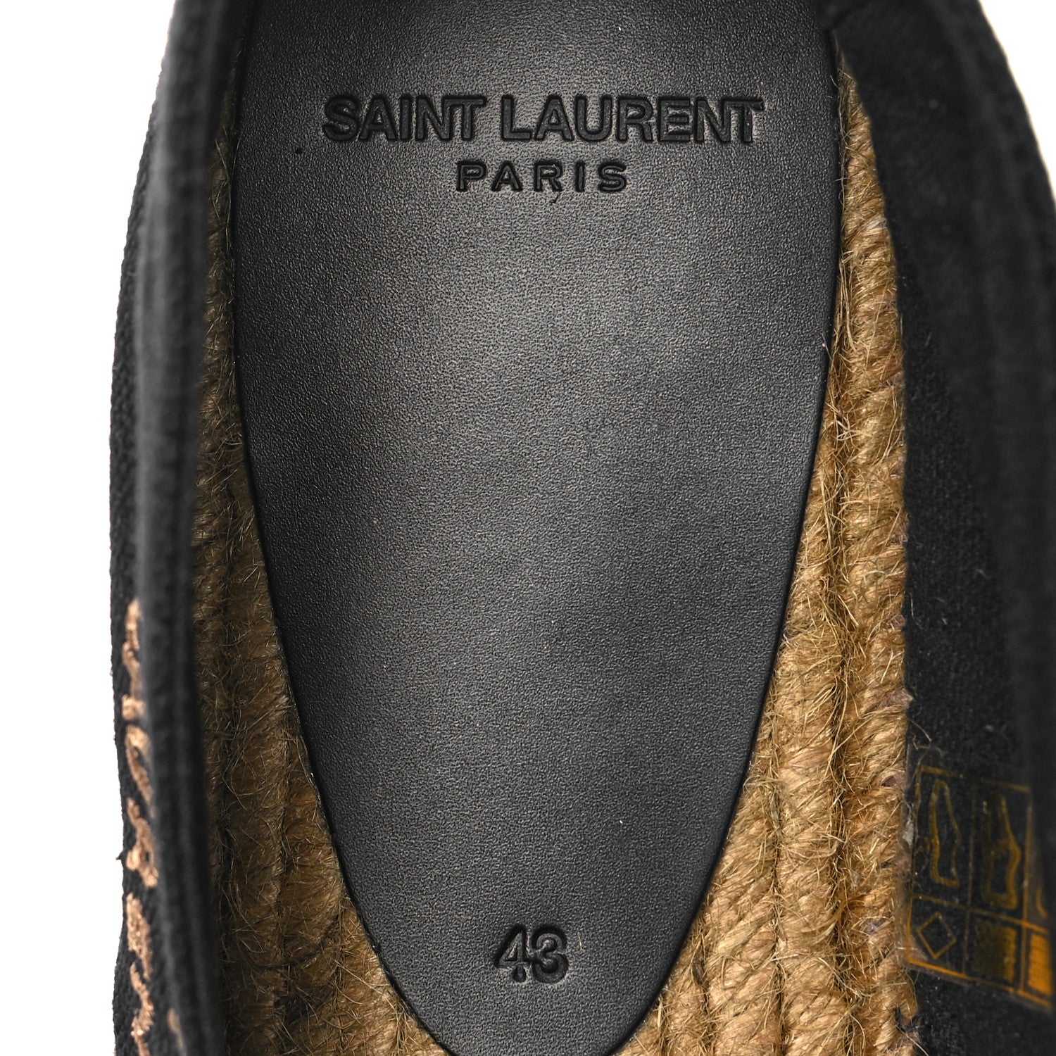 Saint Laurent Canvas Nappa Elba Light Logo Embroidered Espadrilles 43 Black 6 of 6