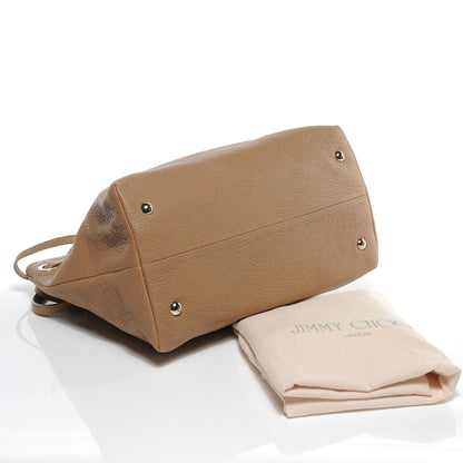 Jimmy Choo Pebbled Leather Medium Rhea Nude 4 of 7