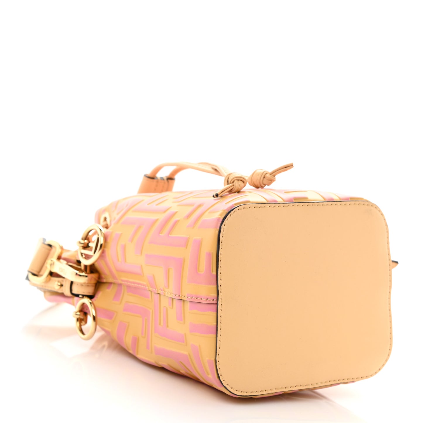 Vitello Liberty F is Fendi Bi-Color FF 1974 Embossed Mini Mon Tresor Bucket Bag Savana Lollypop