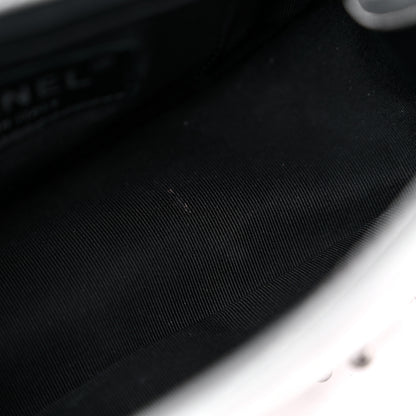 Chanel Metallic Lambskin Chevron Quilted Studded Extra Mini Flap Silver 10 of 13