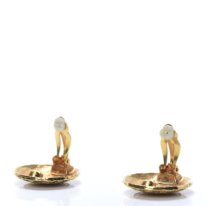 Chanel Medallion Clip On Earrings Gold 3 of 5