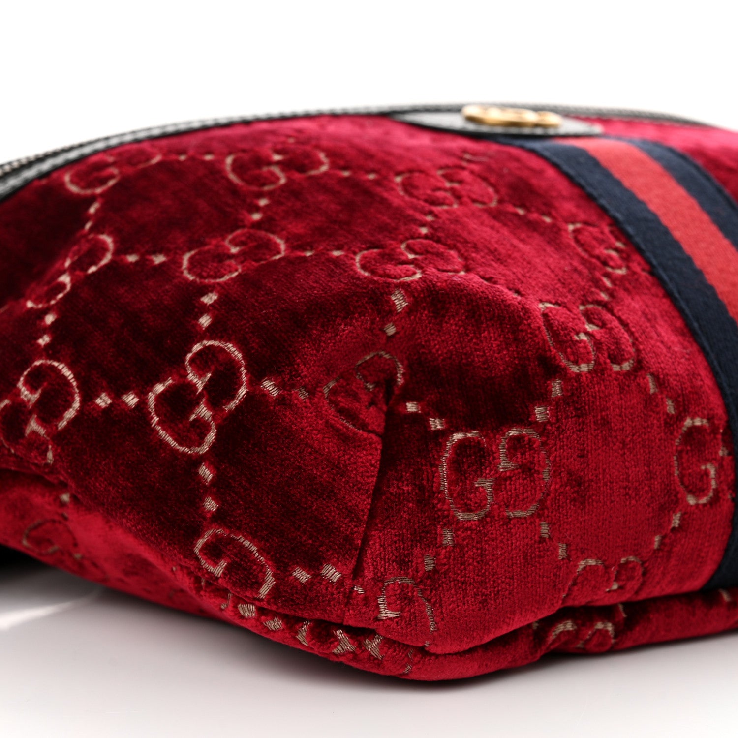 Gucci GG Monogram Velvet Belt Bag Red Cipria 9 of 10