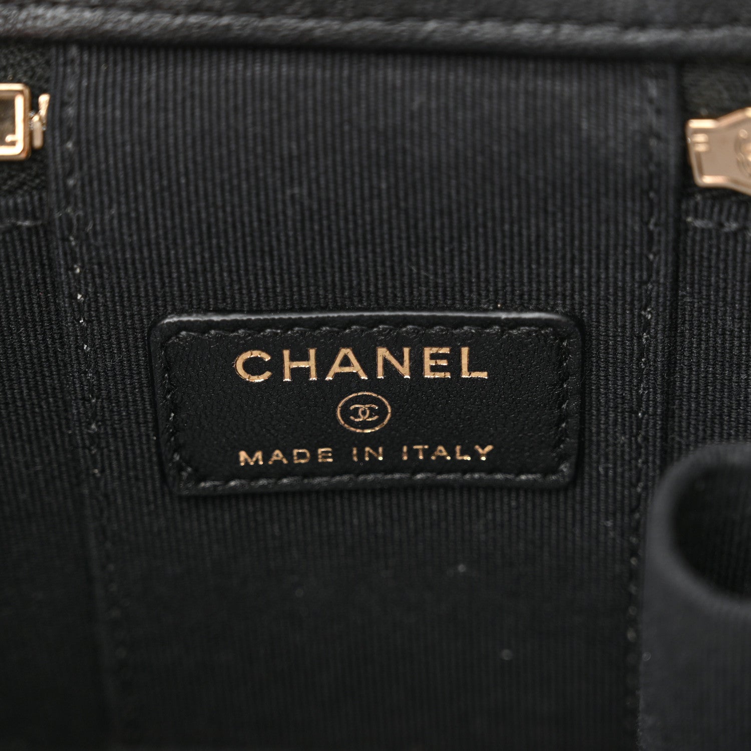 Chanel Lambskin Quilted Top Handle Mini Vanity Case With Chain Black 6 of 12