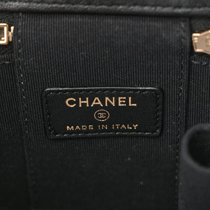 Chanel Lambskin Quilted Top Handle Mini Vanity Case With Chain Black 6 of 12