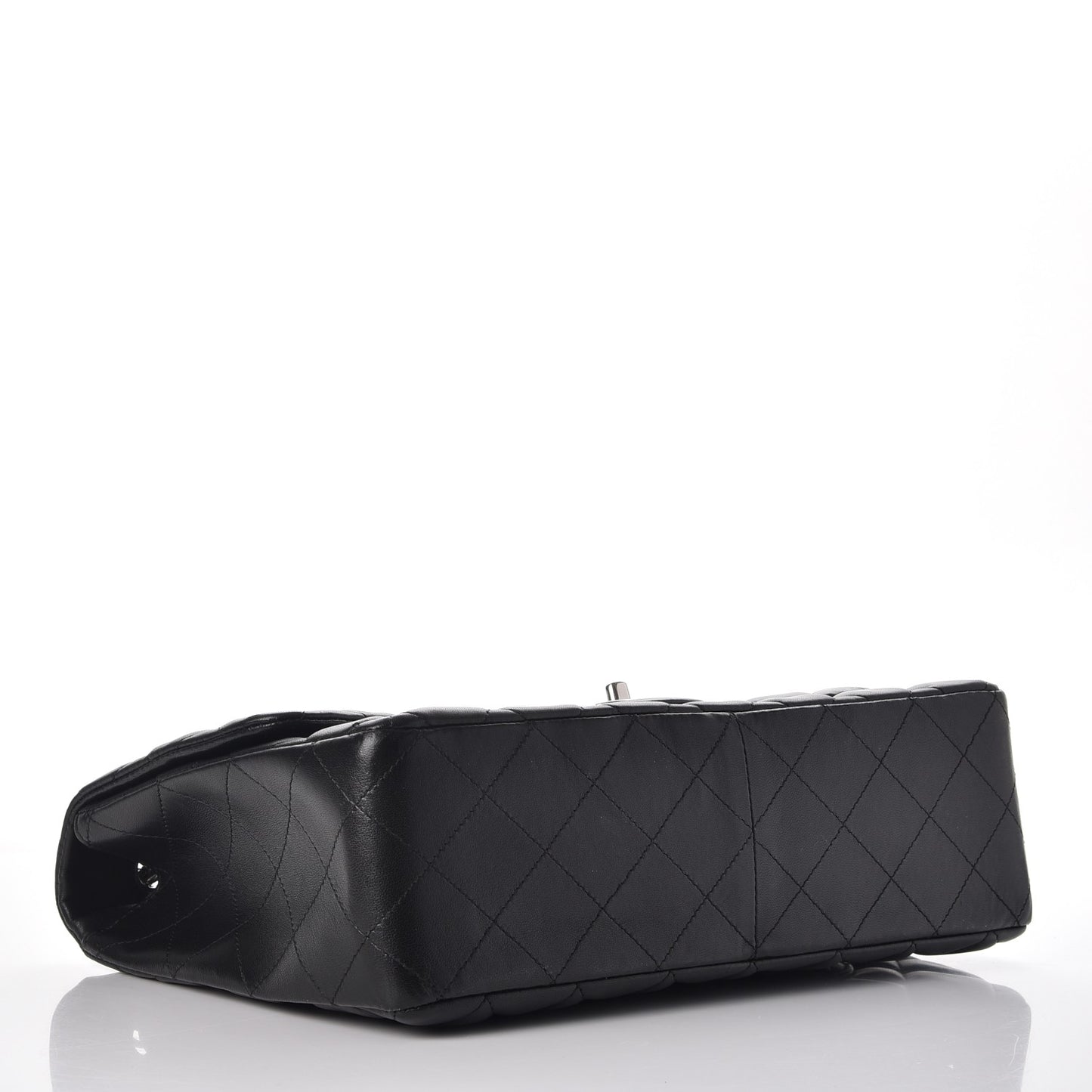 Lambskin Quilted Jumbo Single Flap Black