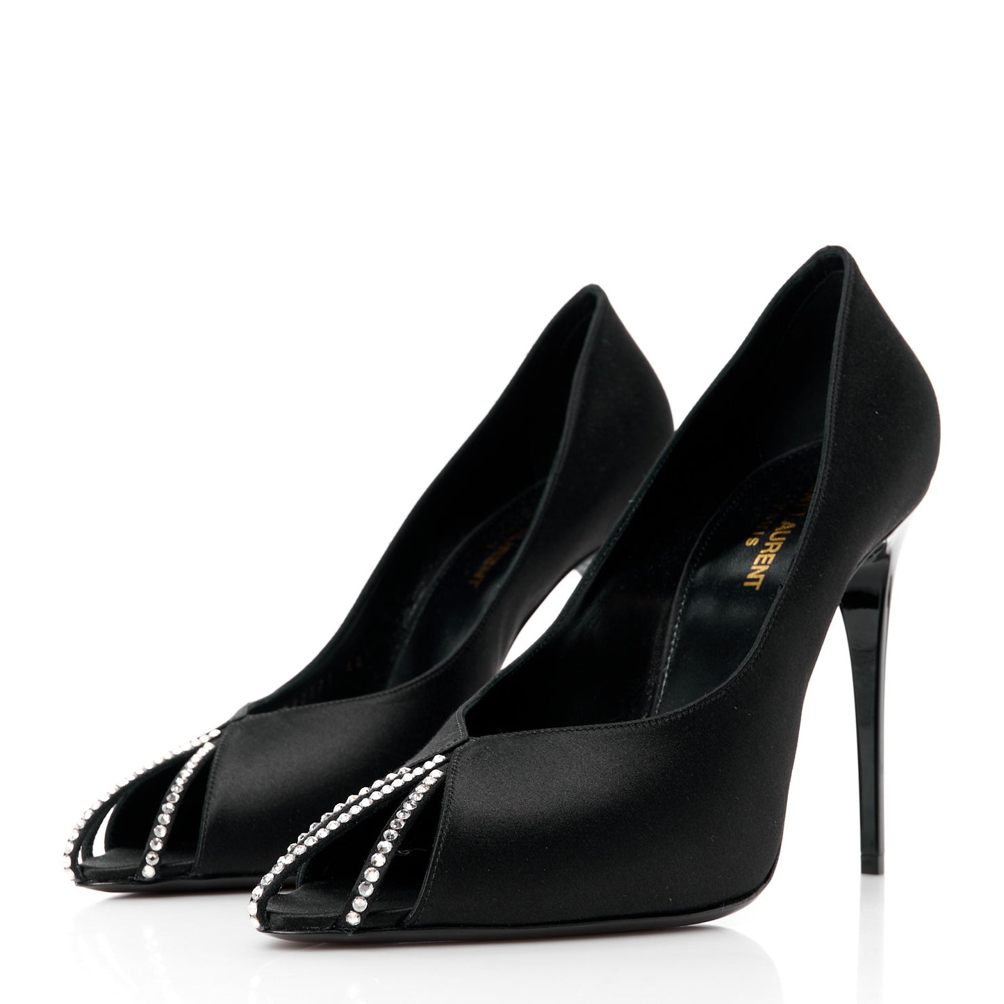 Satin Crystal Martinique 110 Pump 40 Black
