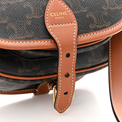 Celine Triomphe Canvas Medium Folco Bag Tan 10 of 10
