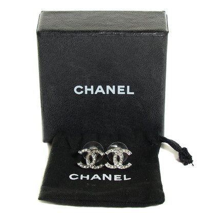 Chanel Crystal Timeless CC Earrings Silver 4 of 5