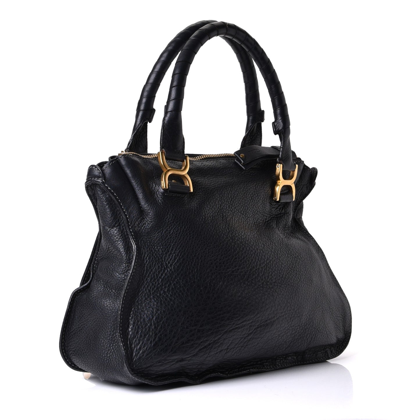Calfskin Medium Marcie Satchel Black