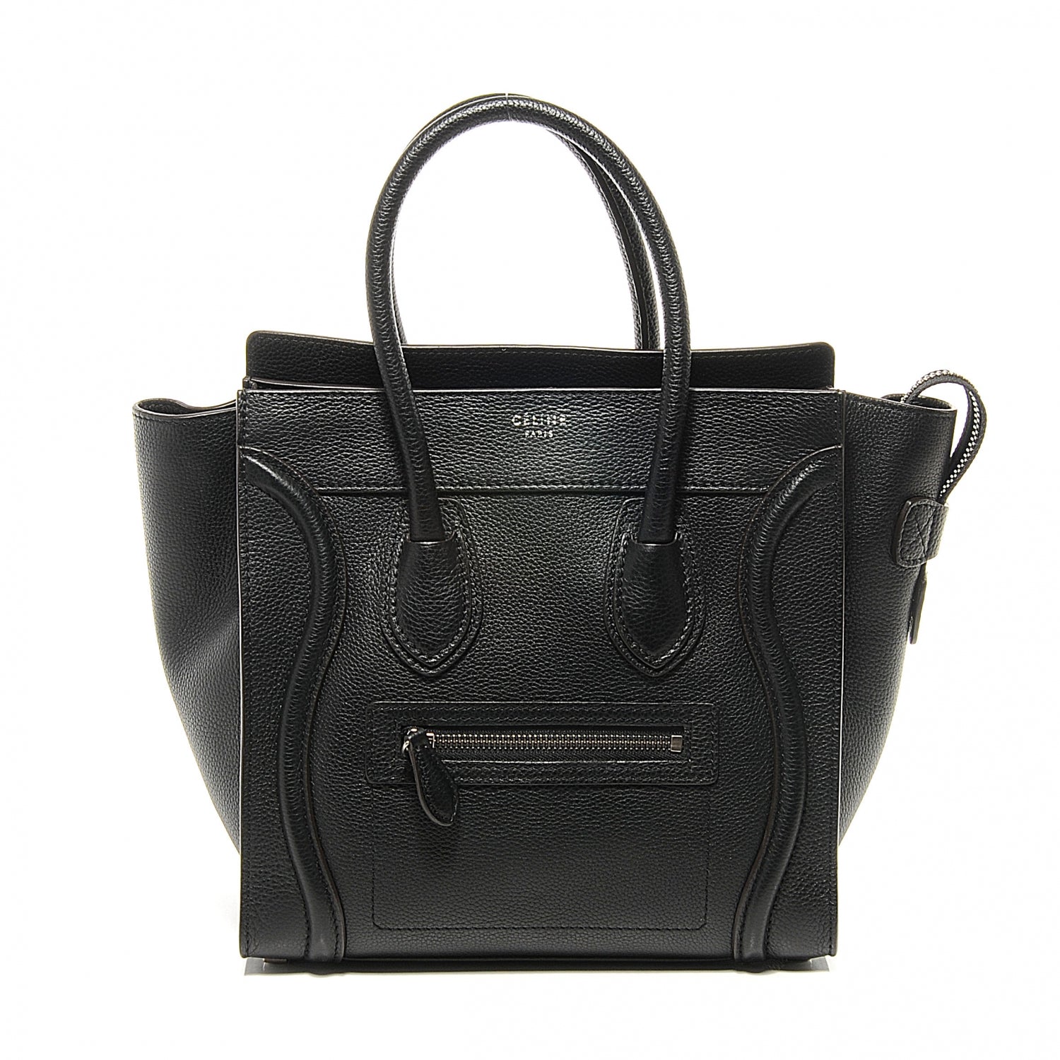 Celine Drummed Leather Micro Luggage Bag Black 1 of 8