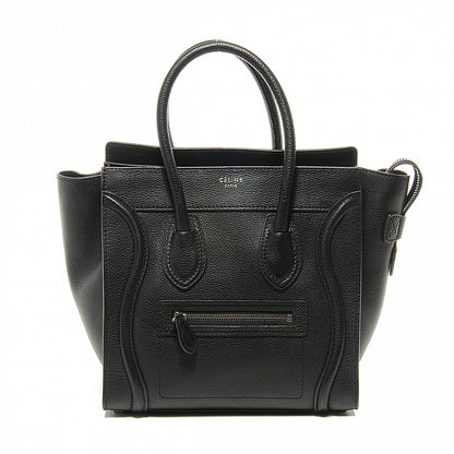 Celine Drummed Leather Micro Luggage Bag Black 1 of 8