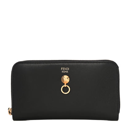 Fendi Vitello Liberty Century Lucido By The Way Zip Around Wallet Black 1 of 12